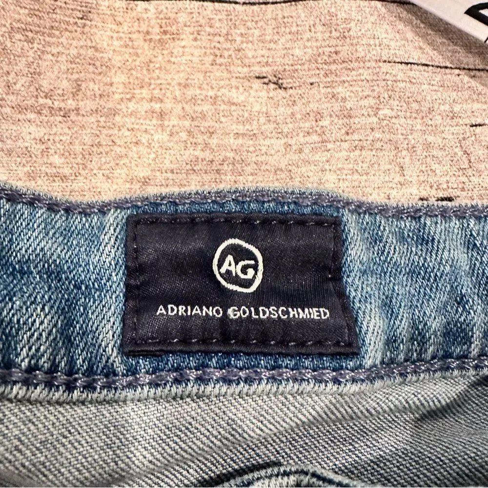 AG Adriano Goldschmied The Stevie Ankle Slim Straight Jeans; Raw Hem; Size 29